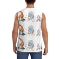 thumbnail image 4 of Lsque Animals in Transport Print Men's Cotton Blend Sleeveless Muscle Shirts (S-3XL)- Moisture Wicking, Odor Protection, UPF 30+,Small, 4 of 8