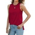 thumbnail image 6 of gakvbuo Summer Tank Top for Womens Summer Fashion Women'S Solid Color Casual Side Slit Round Neck Tank Top, 6 of 7