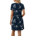 thumbnail image 3 of Mgmyaa Womens Casual Dresses Short Sleeve Crew Neck Summer Midi Dresses Boho Floral Beach Sundresses Spring A-Line Dress with Pockets, 3 of 7