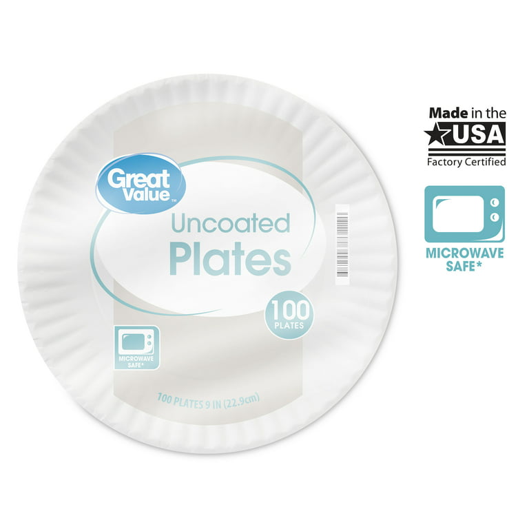 DHG PROFESSIONAL The Heavy Weight Standard 9-Inch Grease Resistant Paper  Plates coated, White 125 Plates