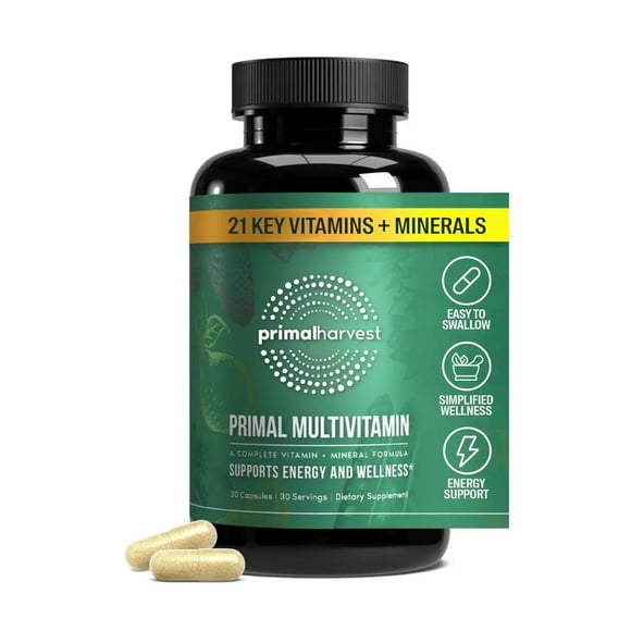 Primal Harvest Primal Multivitamínico 30 Cápsulas Suplemento con Vitaminas Minerales y Antioxidantes