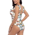 thumbnail image 5 of Yiaed Cartoon Monster Trucks Print Women's Ruffled One Piece Swimsuit V Neck Swimwear Slimming Monokini for Woman-Medium, 5 of 8