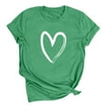 thumbnail image 5 of Atogsazn Women's Summer Hearts Tshirt Crewneck Short Sleeve Basic Tops Loose Fit Pullover Shirt Outfit Clothing 03-Green XXL Fashion, 5 of 7