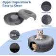 thumbnail image 3 of Light gray 20-inch doughnut-shaped cat cave, self-heating cat bed, tunnel and cat scratching board, suitable for multiple cats and large cats, indoor cats, washable and detachable small dog bed, 3 of 7
