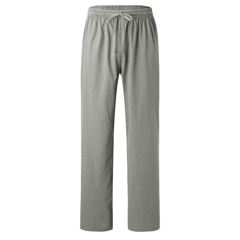 kpoplk Mens Cargo Joggers,Men's Drawstring Sweatpants Elastic Waist Solid  Color Loose Trousers with Pocket Cargo Casual Pants(Khaki,3XL)