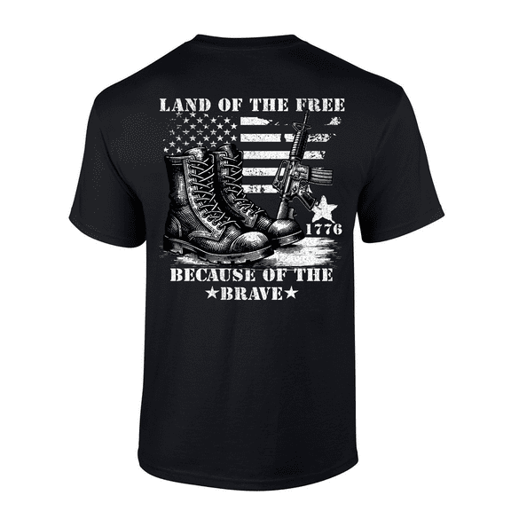 Patriot Pride Reckless Patriot Men's 4th of July Graphic T-Shirt - Land of The Free Because of The Brave Design-Black-5xl