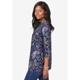 thumbnail image 2 of Jessica London Women's Plus Size Boatneck Tunic Top 3/4 Sleeve Shirt  Loose Fit, 2 of 5