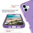 thumbnail image 2 of Allytechgroup Transparent Phone Case for Apple iPhone 16 Plus, Not-Yellowing Shockproof Anti-Scratch Without Screen Protector Case Cover for iPhone 16 Plus, Purple, 2 of 4