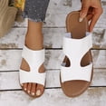 thumbnail image 4 of KIJBLAE Women's Wide Width One Band Open Toe Slide Sandals, Fashion Comfort Casual Outdoor Beach Slippers Spring Summer White 40, 4 of 8