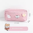 thumbnail image 2 of Estuche para lápices Kawaii con 3 pines Estuche para lápices estético Papelería Kawaii Útiles escolares Kawaii (rosa), 2 of 5