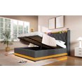 thumbnail image 2 of Full Size Upholstered Bed with 360 Surround LED Function, Linen Bed Frame with Buttons/Apps/Remote Control, Hydraulic Storage Bed with Charging, Gray (Without Mattress), 2 of 9
