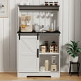 thumbnail image 4 of mwptoo Buffet Cabinet,Storage Cabinet with Sliding Barn Door, Coffee Bar for Dinning Room, Kitchen, Hallway, and Living Room (Black & White), 4 of 8