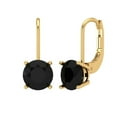 thumbnail image 2 of 4 Ct Round Cut Drop Dangle Black Natural Onyx 18K Yellow Solid Solid Gold Everyday Dainty Earrings Lever Back, 2 of 7