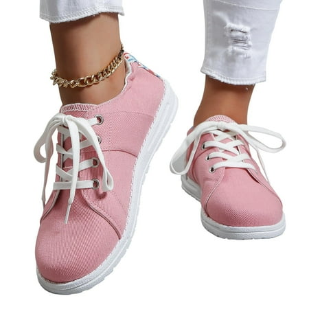 

Aueoeo Women S Flats Mesh Flats Large Women S Lace Up Round Head Casual Light Candy Canvas Board Shoes/Sports Shoes Flat Shoes On Clearance