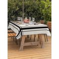 thumbnail image 2 of Outdoor Tablecloth with Umbrella Hole and Zipper, BOO Halloween Rectangle Table Cloth 60x84 Inch Waterproof Tablecloth, Striped Horror Spi-der Web Beige Picnic Table Cover for Patio Camping, 2 of 7