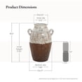 thumbnail image 2 of LuxenHome Rustic Cream and Brown Terracotta Urn with Handles 18.5-Inch Tall Vase, 2 of 7