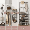 thumbnail image 2 of 5-Tier Shoe Rack Shoe Storage for Entryway,Narrow Shoe Rack,Coat and Shoe Rack with 8 Hooks, 2 of 8