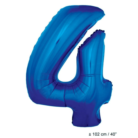 Balloon-Foil-Number 4-40"-Blue