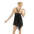 thumbnail image 3 of HULIJA Women's Ballet Dance Dress Asymmetric Mesh Sequined Leotard Dresses Black Medium, 3 of 7