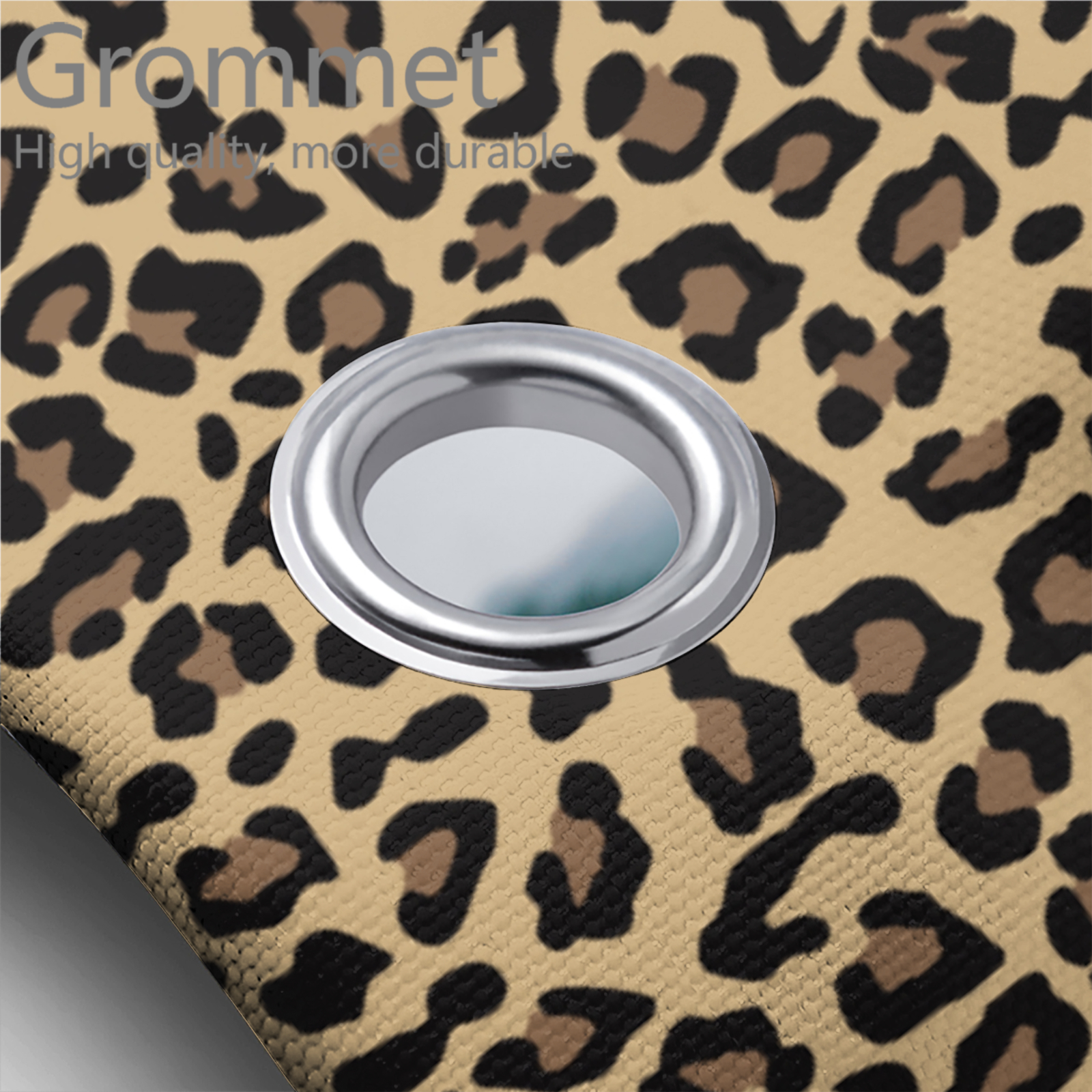 Leopard Print 4 Pieces Shower Curtain Set with Non-Slip Rug Wild Safari Skin Pattern Powerful Cheetah with Non-Slip Rugs Toilet Lid Cover and Bath Mat Bathroom Decor Set, 72x72 Inch