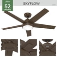 thumbnail image 4 of Hunter 52 inch Skyflow Matte Bronze WeatherMax Indoor / Outdoor Ceiling Fan with LED Light Kit and Wall Control, 4 of 16