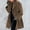 Brown, variant on VIWORLD Women's Plus Size Hooded Wool-Like Coat Mid-Length Button Down Long Coat Warm Fall Winter Outerwear Sky Blue，S