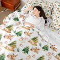 thumbnail image 4 of jejeloiu Jungle Bear Deer 7-Piece Twin Bedding Sets,Wild Rabbit Cartoon Mushroom Bedding Comforter Set For Girl Teens Reversible, 4 of 8