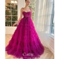 thumbnail image 2 of Cathy Rose Pink A-line فستان سهرة Spaghetti Strap Party Dresses Multilayer Tulle Prom Dress 2023 Sweet Sleeveless Evening Dress24W Gao Jinjia LED, 2 of 2