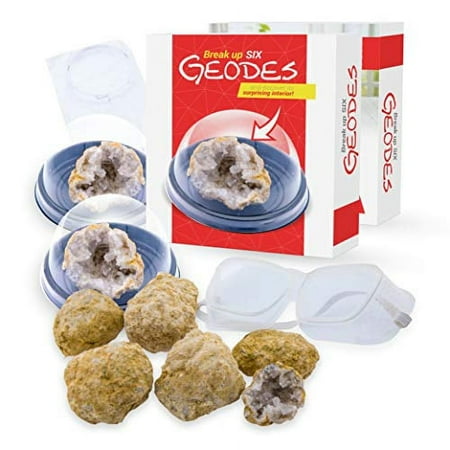 Kid Labsters Geodes Set - Crack Open 6 Rocks & Discover Amazing Crystals Inside.