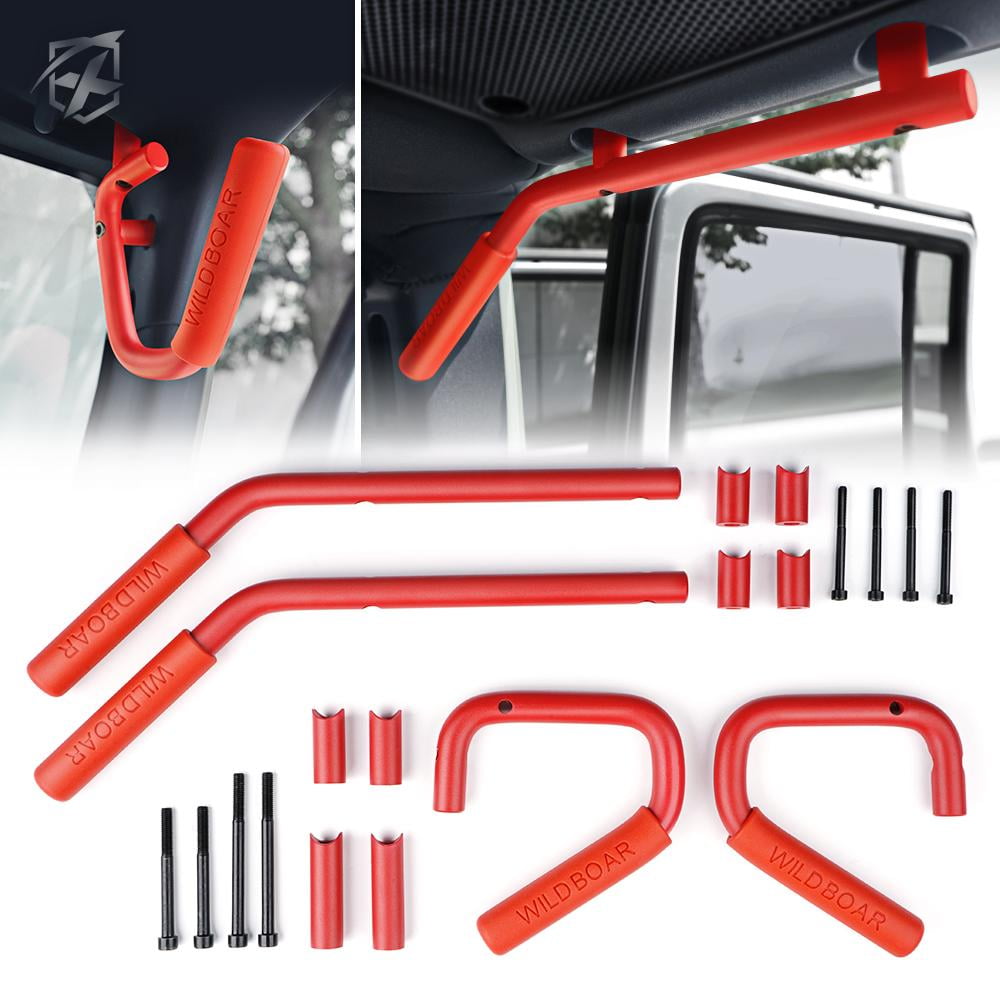 u-Box Wrangler JK Rear Grab Handles Aluminum Grab Bars Compatible with Jeep Wrangler JK 2007-2018 