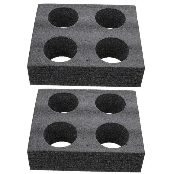Black Foam Cup Carrier Holder for Drinks Storage EPE Material Multiple Holes Design 2 pcs