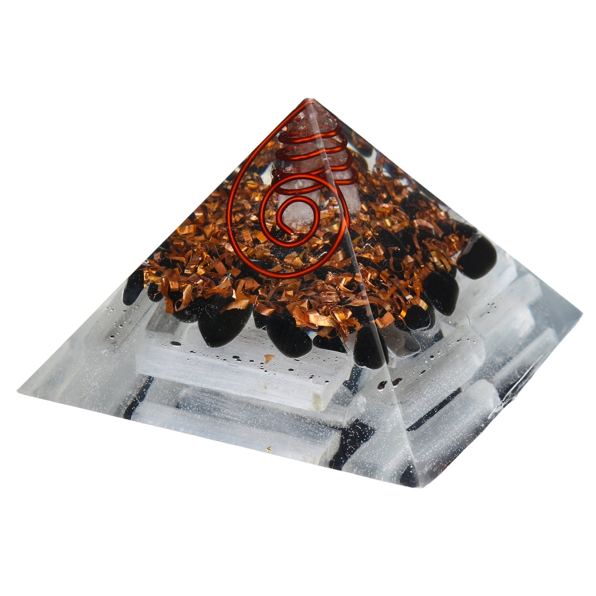 3&Amp;Quot; Energy Crystal Pyramid Generator Crystal Tourmaline With Crystal And Copper For Emf ...