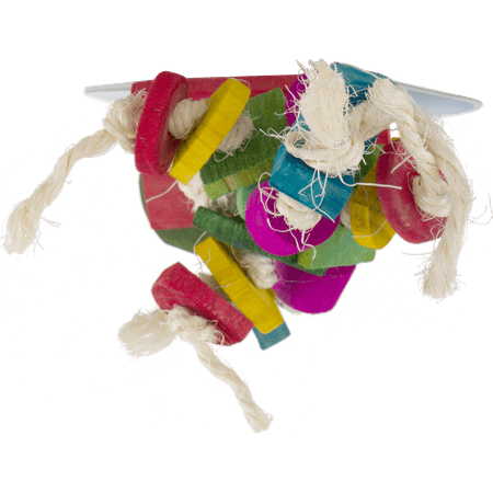 Hartz Feather Frenzy Bird Toy, Rope and Wood Combination