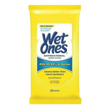 Wet Ones Antibacterial Citrus Scent Hand Wipes, 20 Ea, 3 Pack