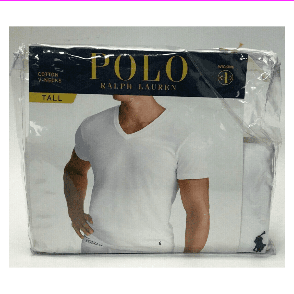 Polo Ralph Lauren Classic Tall Cotton V-Neck T-Shirt 2-Pack 