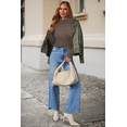 thumbnail image 4 of Arach&Cloz Women's Wool Blend Fall Sweaters Mock Neck Business Casual Outfits, 4 of 6