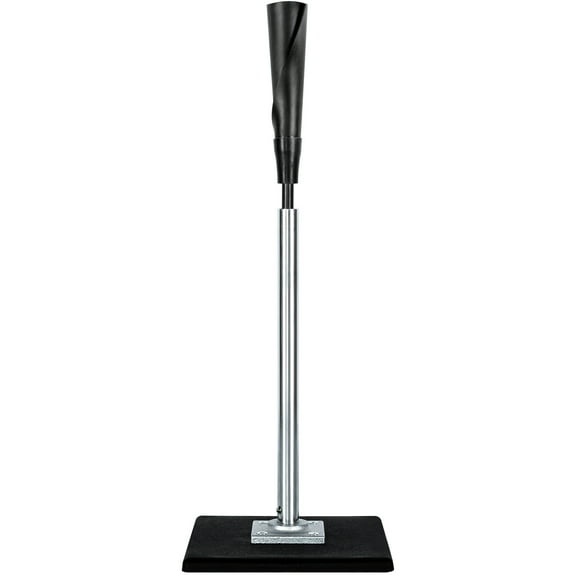 FITPLAY Metal Baseball Batting Tee, 25" to 37" Adjustable Height, Black & Silver