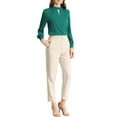 thumbnail image 2 of MODA NOVA Juniors Stand Collar Pleated Button Keyhole Button Blouse, 2 of 6