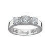 Personalized Sterling Silver CZ Trio Promise & Engagement Ring