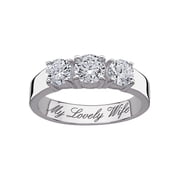 Personalized Sterling Silver CZ Trio Promise & Engagement Ring