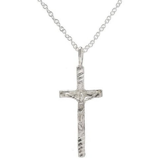 Sterling Silver Crucifix Cross Pendant Necklace, 18"