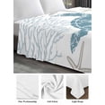 thumbnail image 6 of Blue Turtle Coastal Twim XL Size Flat Sheet, Wrinkleproof & Fadeproof Cooling Flat Bed Sheet Only, Summer Beach Nautical Coral Breathable Soft Bedding Top Sheets 66 x 102 Inches, 6 of 8