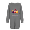thumbnail image 4 of Pisexur Robes de Noël pour Femmes, Robe Chandail en Molleton à Col Rond Imprimé Verres de Vin Tendance, Robe de Fête Décontractée à Manches Longues, Robe de Vacances de Noël Mini Robe, 4 of 4