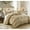 Beige, variant on 9 Piece Aubrey Decorator Upholstery Quality Jacquard Scroll Fabric Complete Master Bedroom Comforter Set and pillows