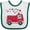 White and Green, variant on Inktastic Valentine Fire Truck with Cute Dalmatian and Hearts Boys or Girls Baby Bib