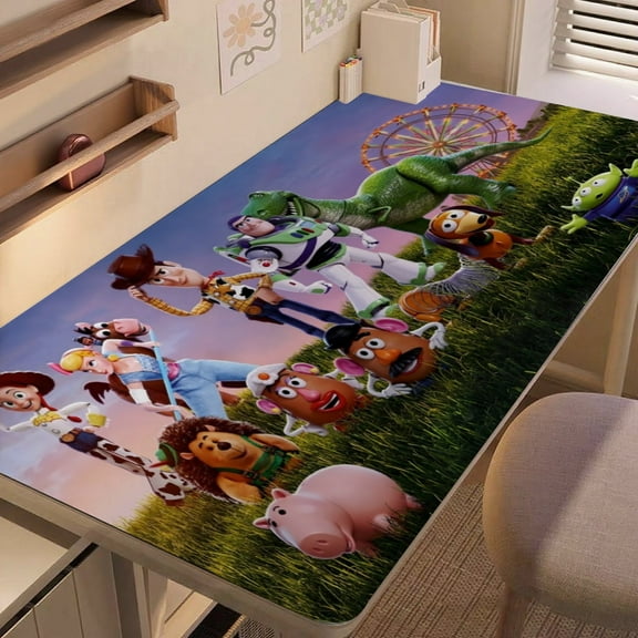 Buzz Lightyear-themed extra-large Non-Slip Base leather Desk Table mat—versatile for computer desks, dining tables, and more.12"x24"(30X60cm）
