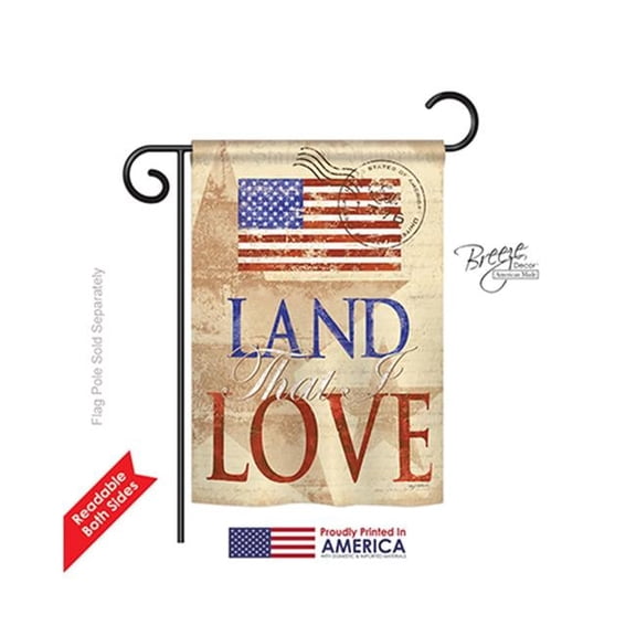 Breeze Decor G161054-BO Land That I Love Americana Patriotic Impressions Decorative Vertical 13" x 18.5" Double Sided Garden Flag