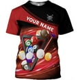 thumbnail image 5 of Personalized 3D Billiard Shirt Custom Name Men Women Team Apparel Pool 8 Ball Flag Tshirt Billiards Shirts Gift (Teal, 5XL), 5 of 8