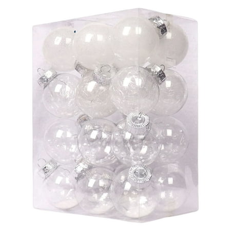 

Decor Store 24Pcs Christmas Balls Transparent Colored Easy Hanging Xmas Party Decoration Ball Pendants Party Supplies