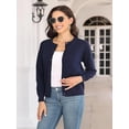 thumbnail image 2 of Women's Crew Neck Button Down Long Sleeve Cardigan for Women Classic Soft Ladies Cardigan Sweater Coat, 2 of 5